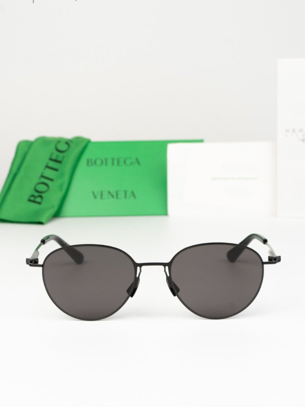 Bottega Veneta Men Sunglasses Black Grey Round BV1268S 001 NEW AUTHENTIC